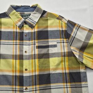 Woolrich Timberline Short Sleeve Modern Fit Shirt 6161 Grey Plaid Mens XL